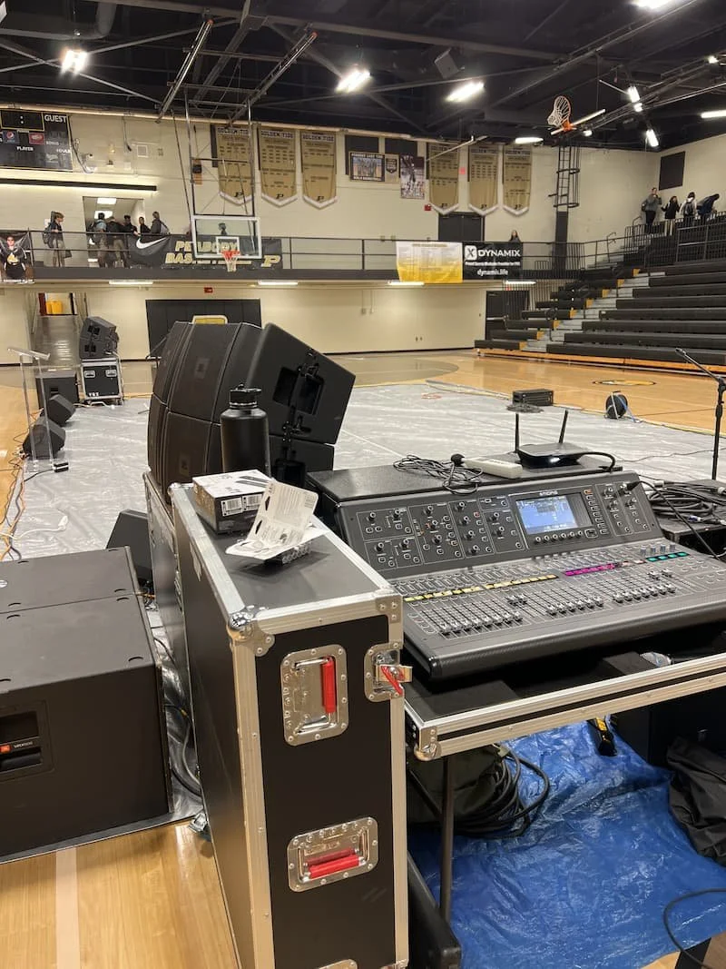 Professional mixing console at live event venue in West Tennessee