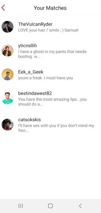 Some messages I received from some of the 38 fake dating profiles