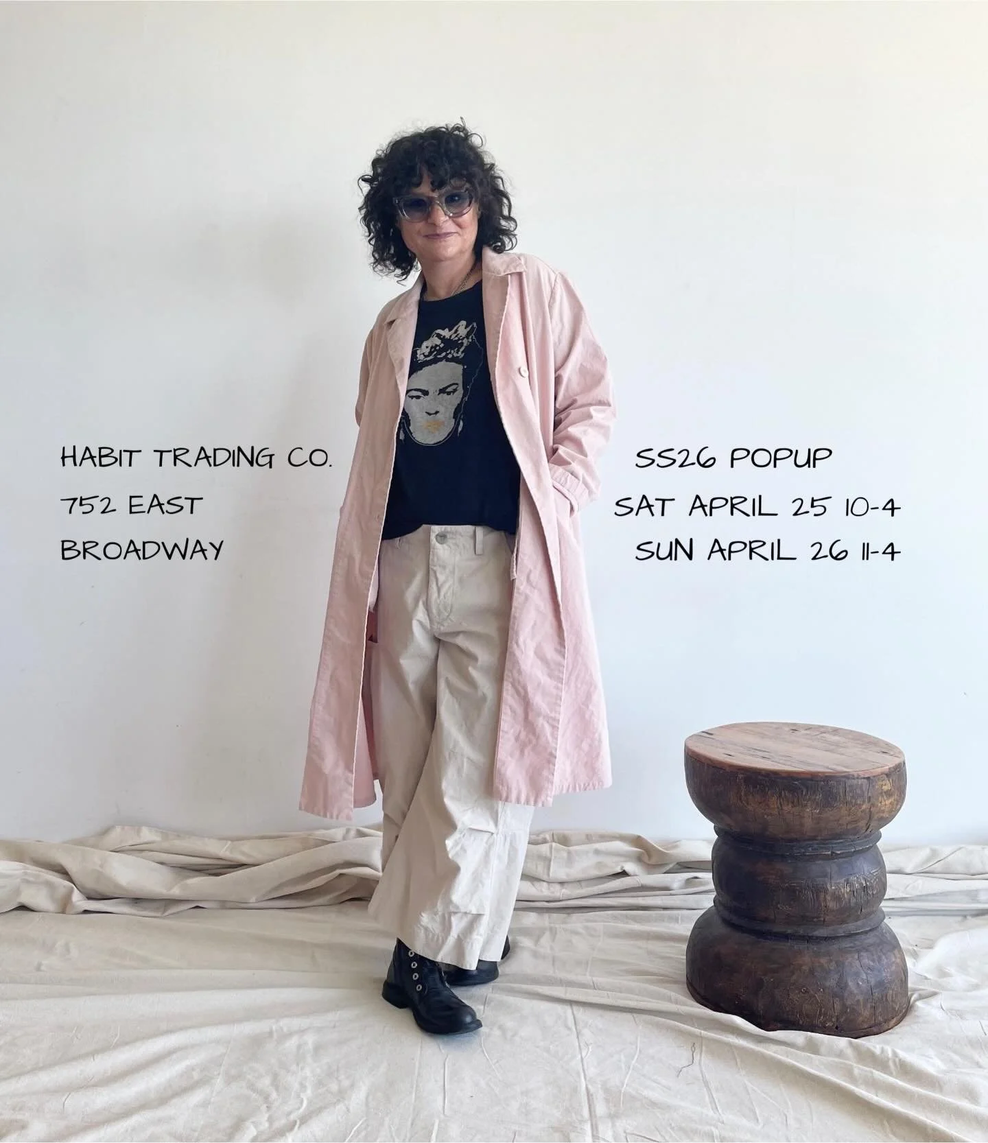 ..THE BROOKLYNN TRENCH
in 50% recycled cotton / 50% cotton 
here with the NOMAD CARGO PANTS.

Check out the Brooklynn Trench online tomorrow
or at the Popup next weekend!
Comes in pink, mint &amp; black.
Small, medium &amp; large. 

@habittradingco 
