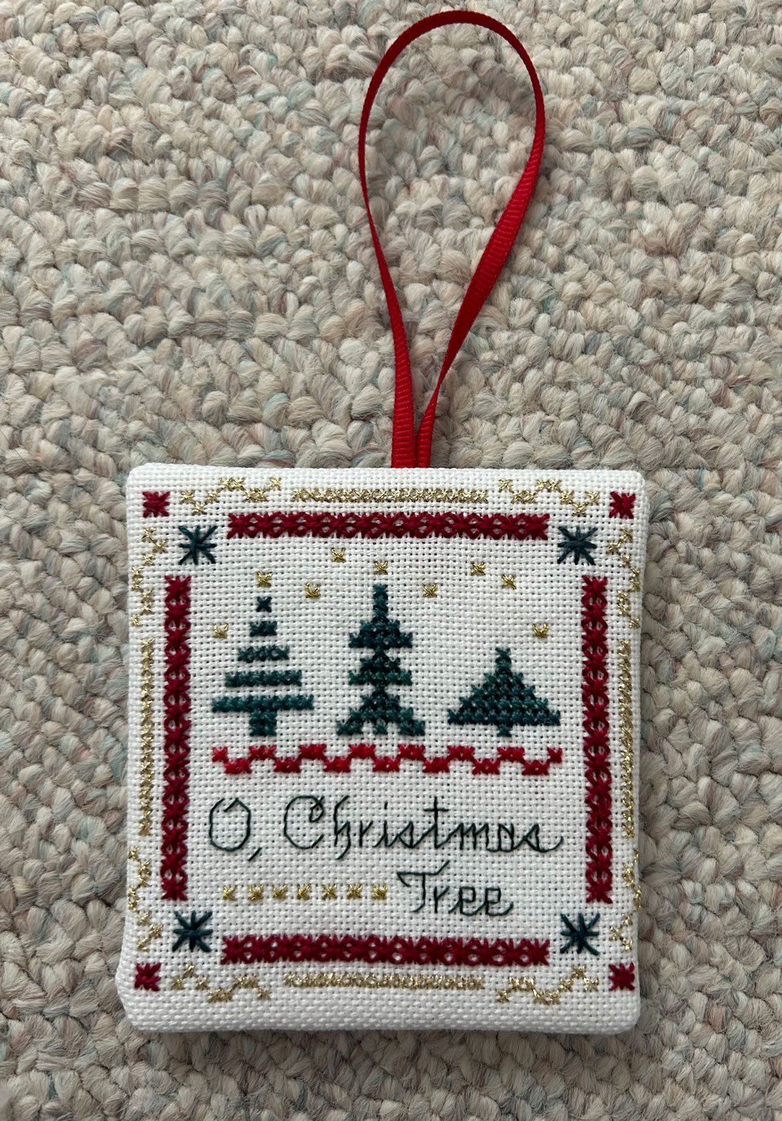 O, Christmas Tree featuring the Smyrna Cross Stitch 