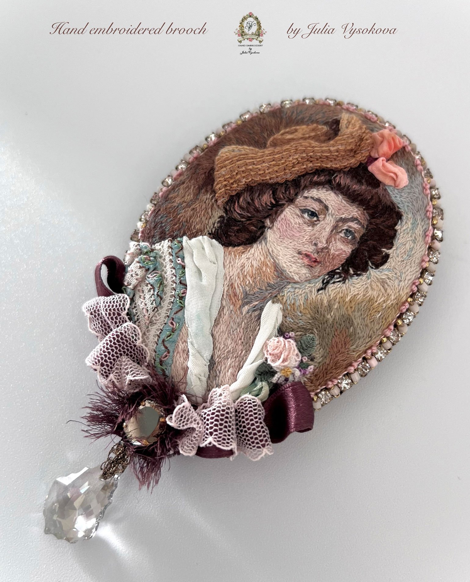 Girl in Hat Brooch