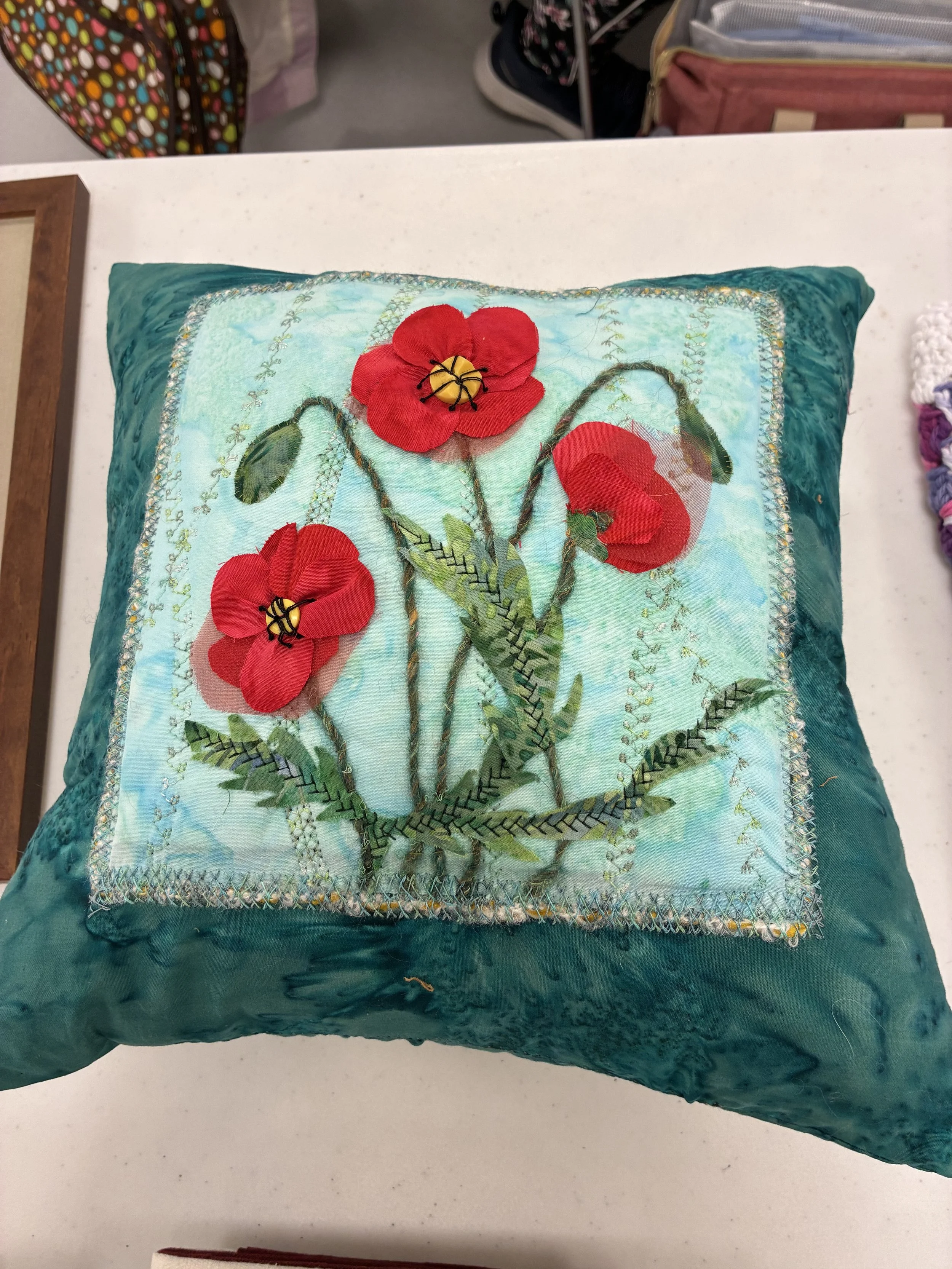 Poppies Pillow by Catherine C