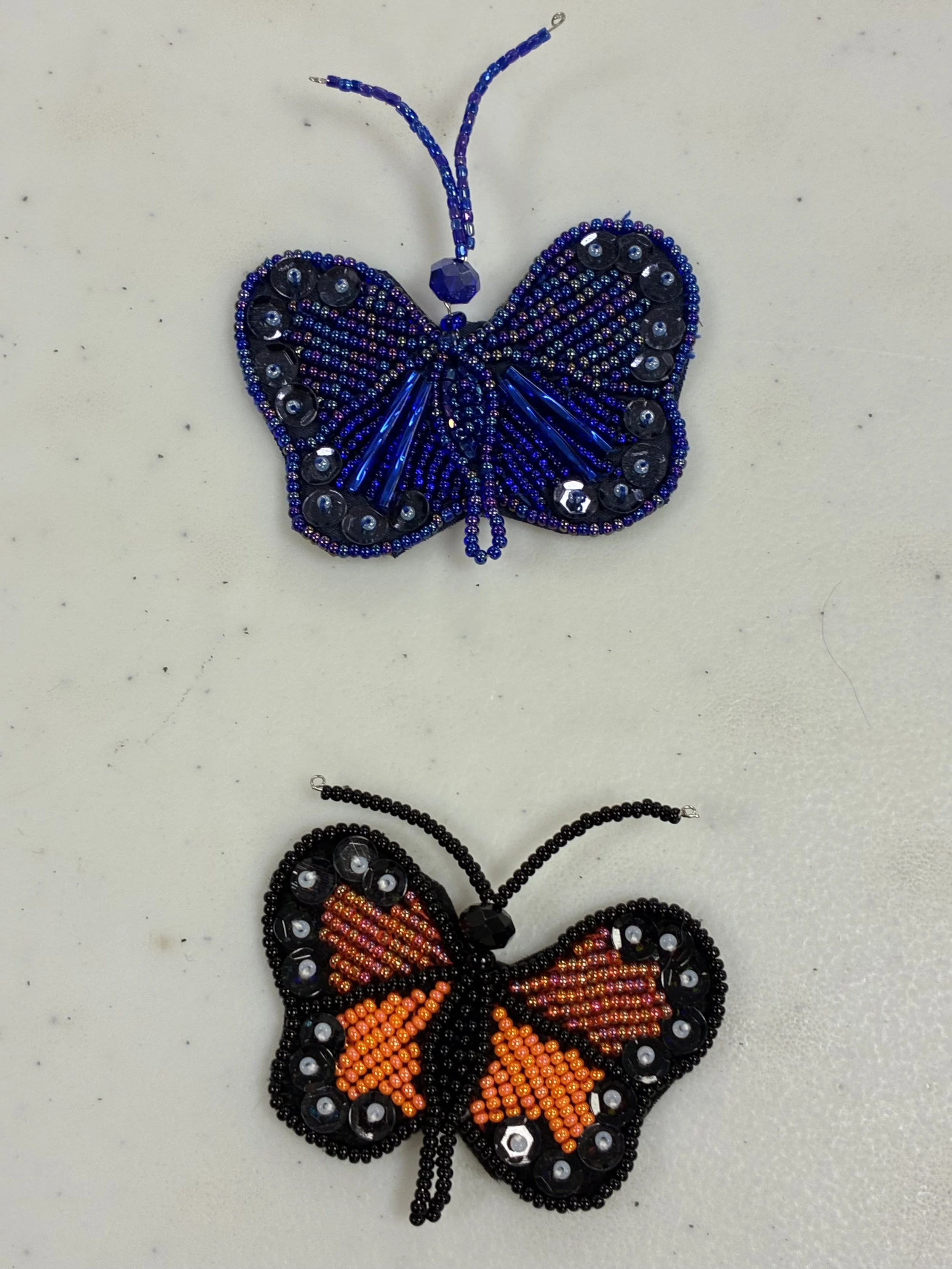 Beaded butterfiles by Karen P