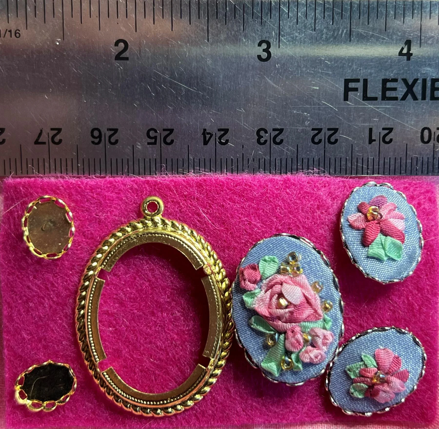 SILK RIBBON JEWELLERY - size & metal options