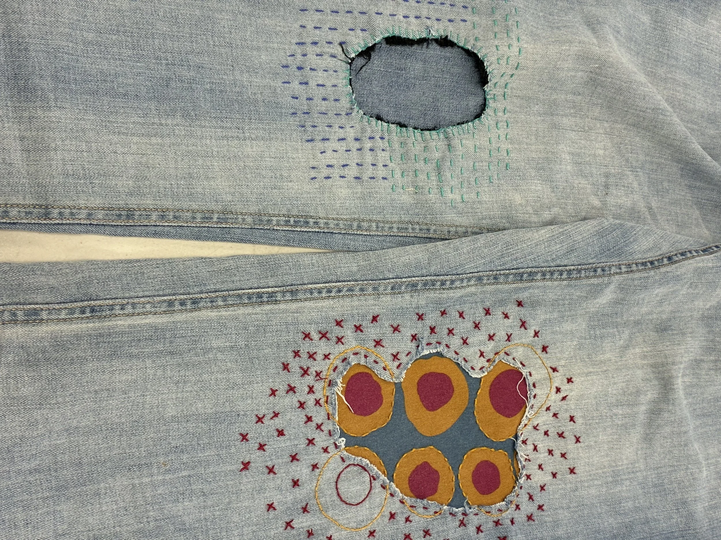 Repaired jeans by Linda MC
