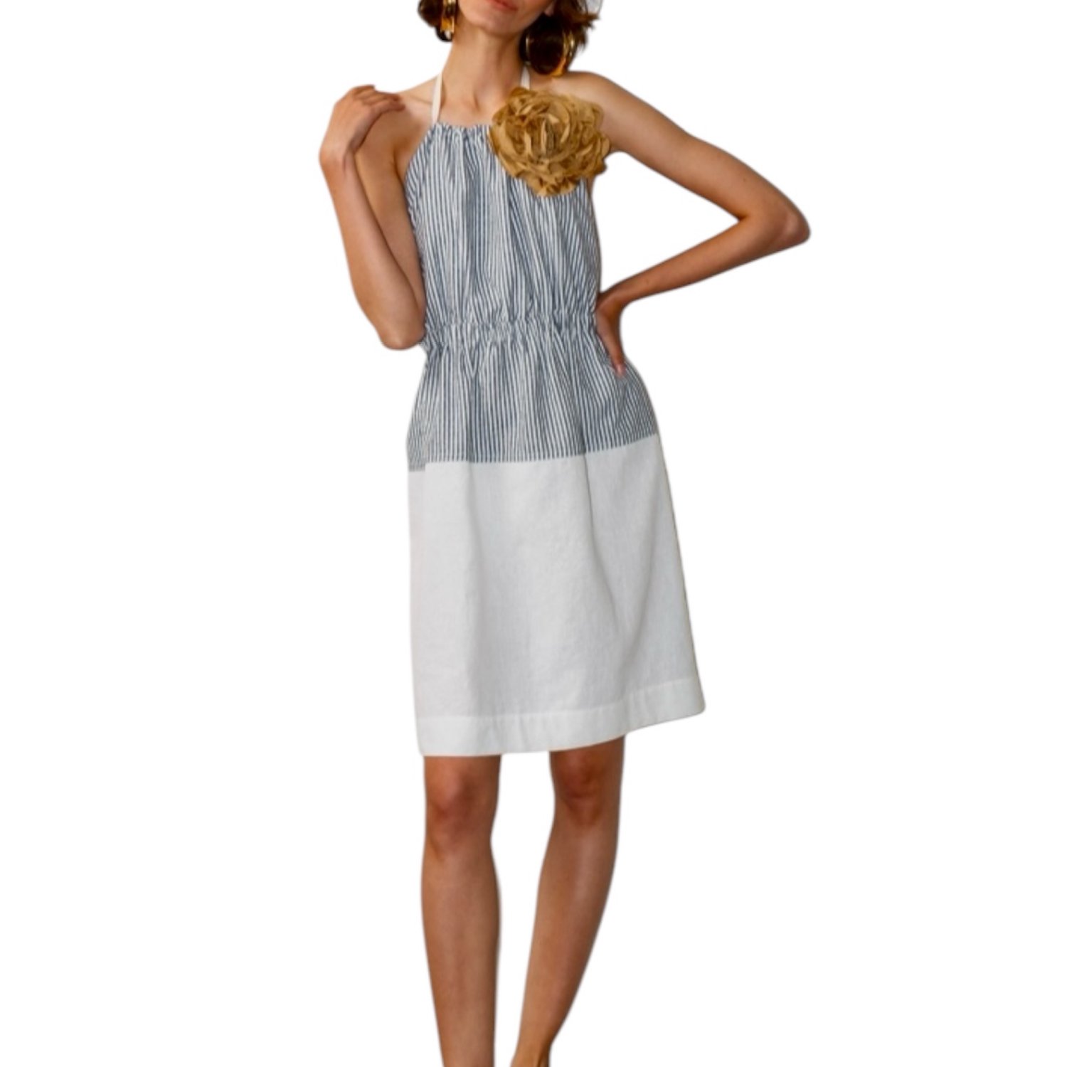 ALICE, Indigo/White, Apron Dress