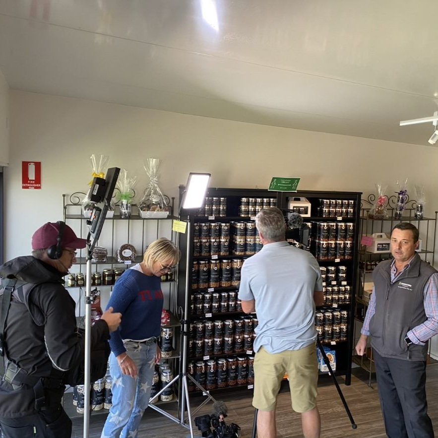 TV Show, Out Of The Blue, Visits Almondco 