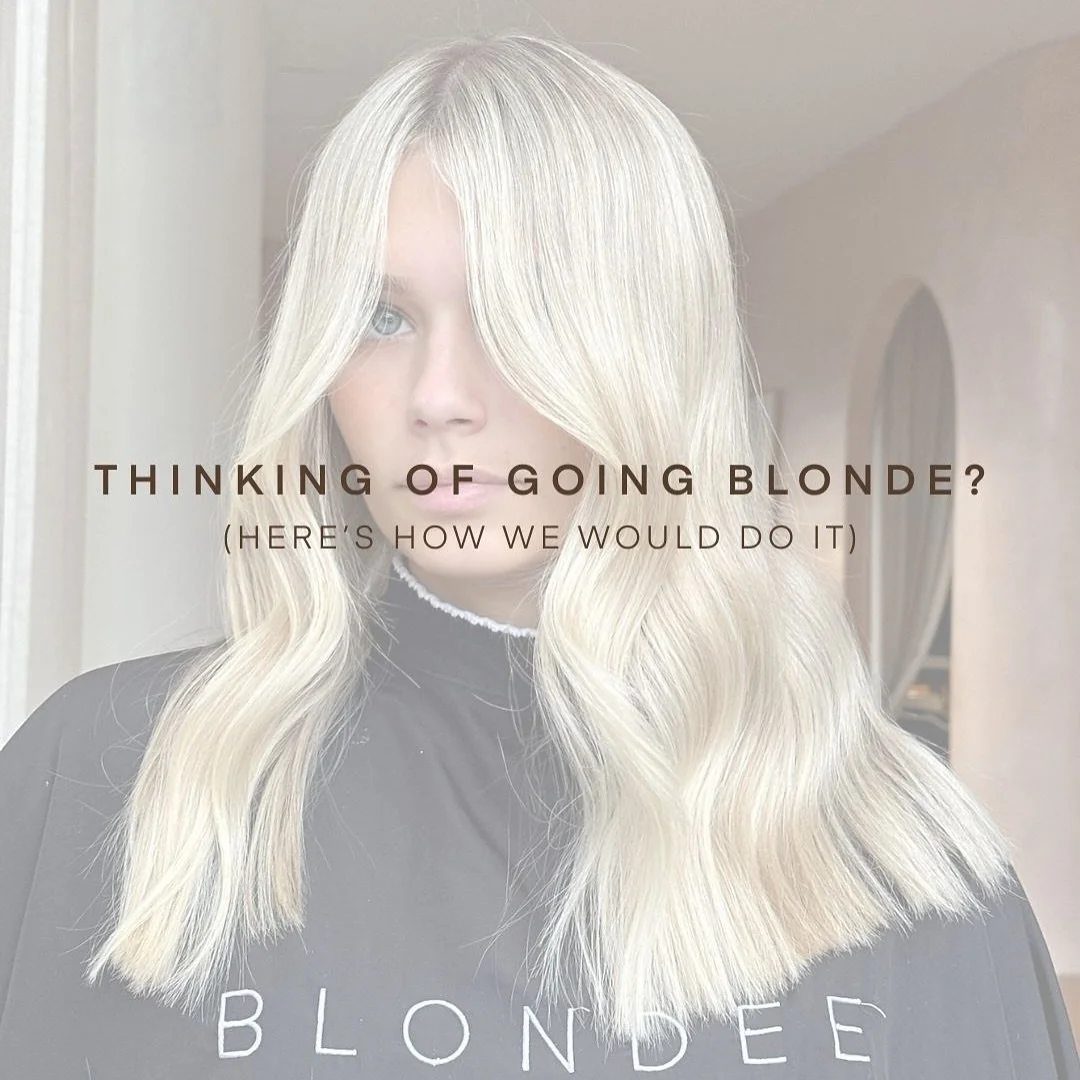 Thinking of going blonde? Maybe feeling nervous about going from brown to blonde? 
🤎🧸🍯

Here&rsquo;s what we would do &gt;&gt; book in for your Blondee Transformation and start prepping your hair to go lighter with @k18hair_australia 

We looove a