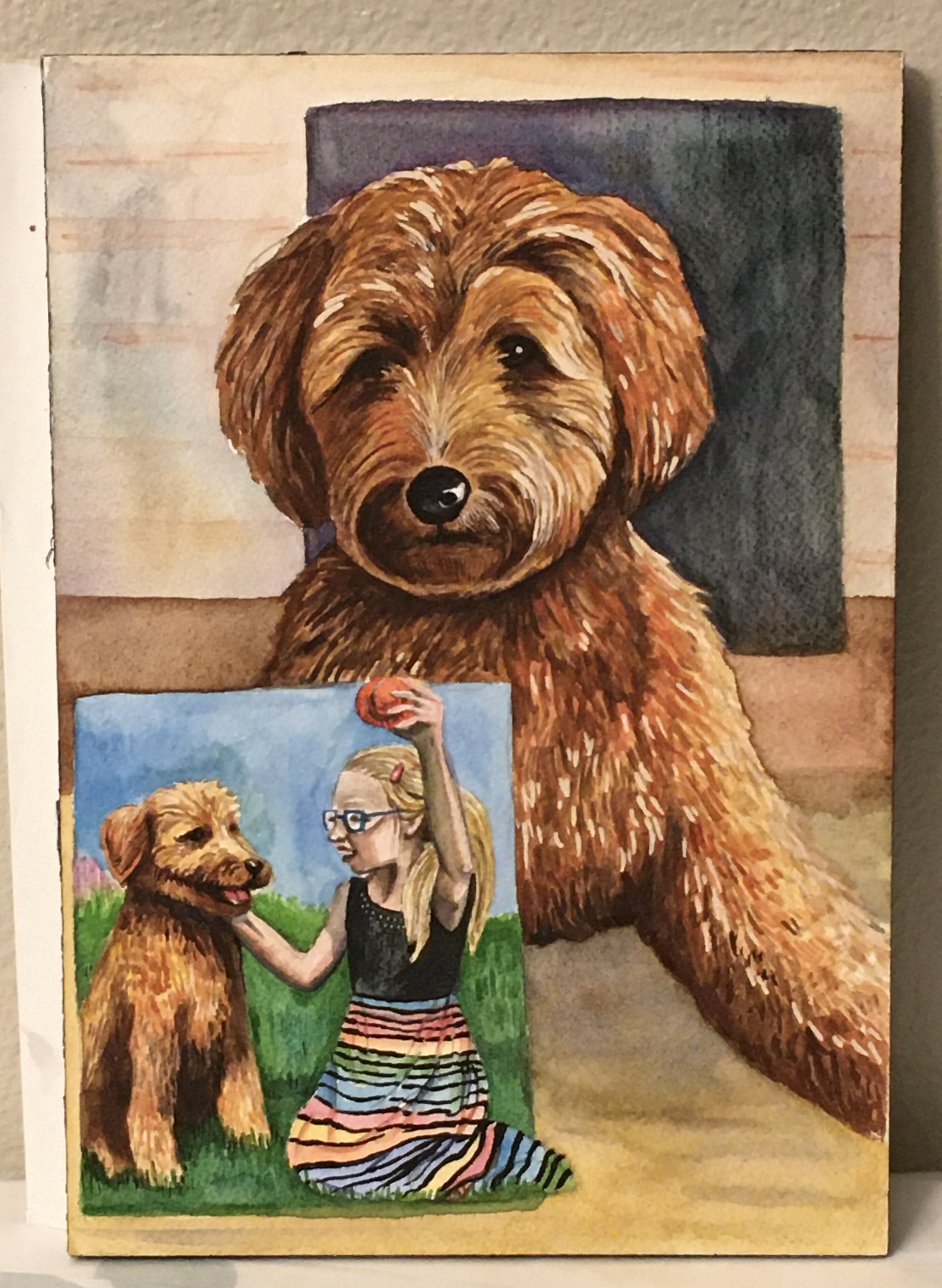 'Miko & Kenley,' watercolor 2022 