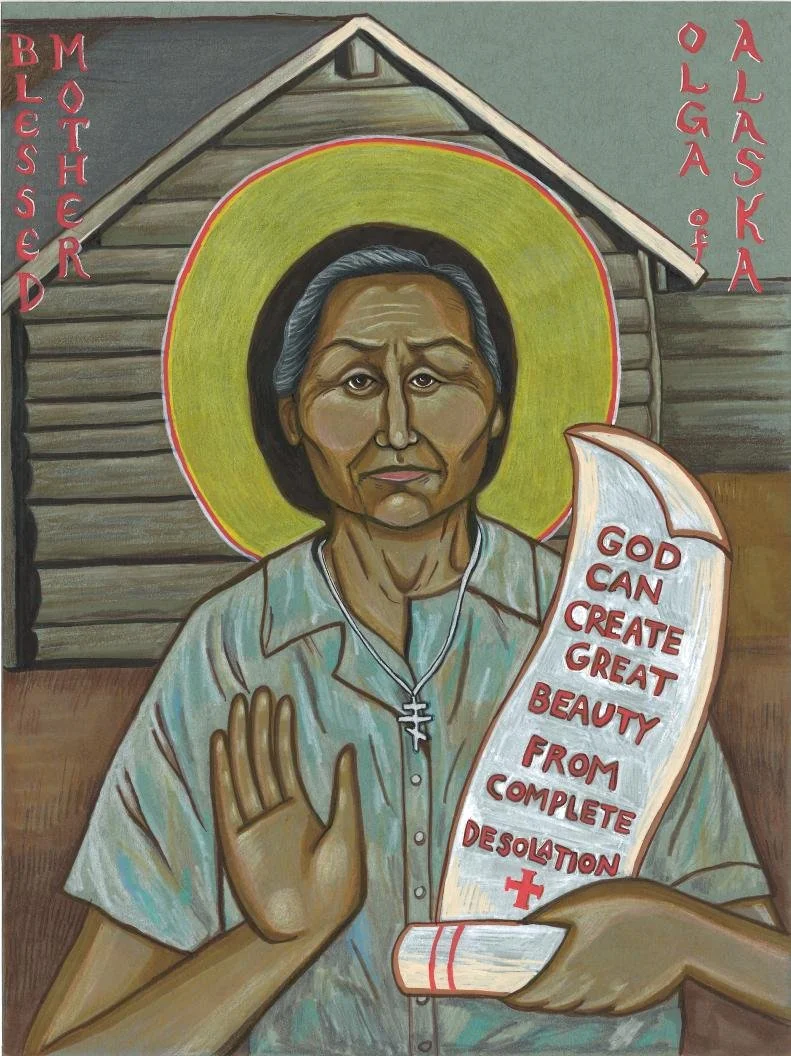 Blessed (now Saint) Matushka Olga of Alaska, colored pencil- 2021