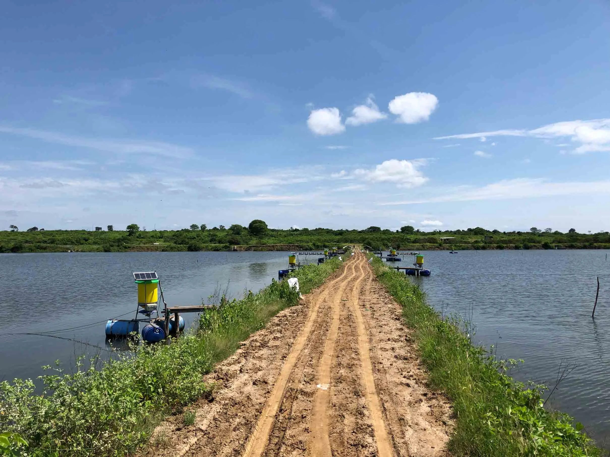 Auto-feeders ready to be refilled with feed in Ecuador