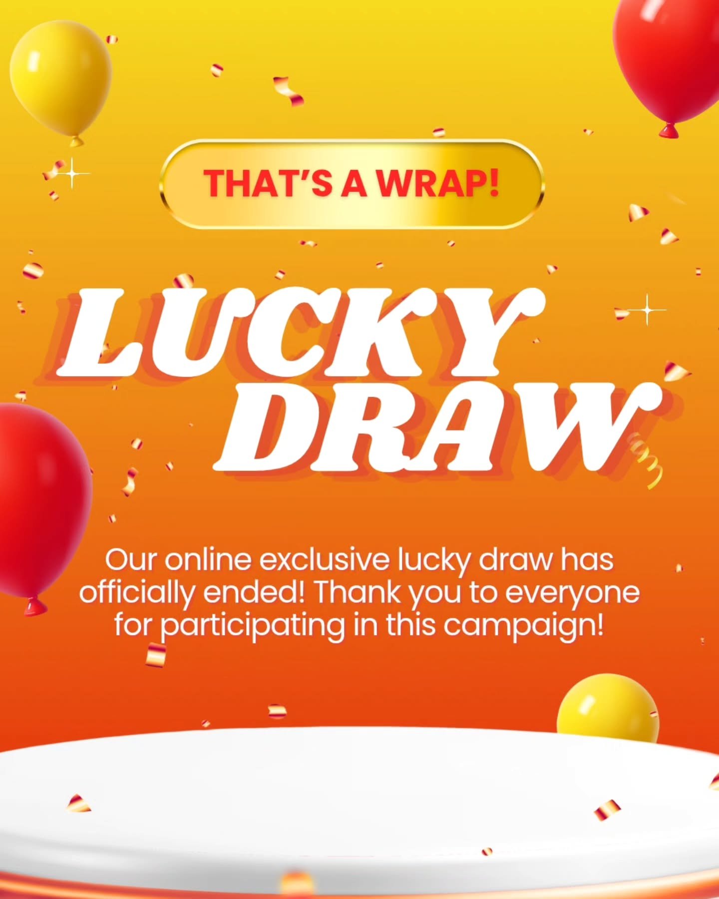 📣 Our Online Exclusive Lucky Draw has officially wrapped!
Our team will be reaching out to our lucky winners over the next few days 🎁Thank you to everyone who took part in our very first official online webstore lucky draw &mdash; your support mean