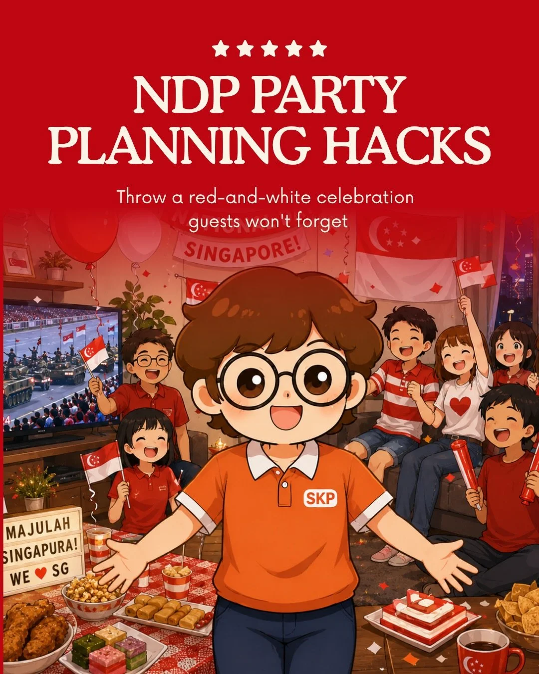 Celebrate Singapore&rsquo;s 61st with these NDP party planning hacks 🇸🇬🥳✨! Throw a red and white celebration guests won&rsquo;t forget❤️