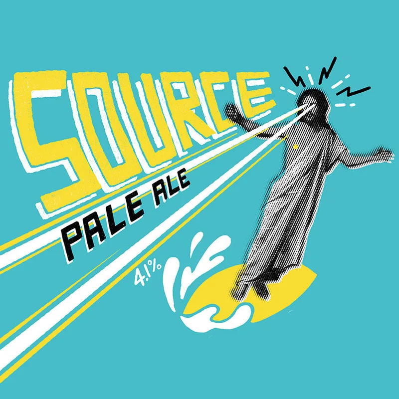 Source - Pale Ale 4.1% ABV A beer for every day that is not an everyday beer. Packed full of hoppy flavours and aromas backed by a gentle maltiness. Dangerously drinkable. Hops: Chinook, Columbus, HBC431