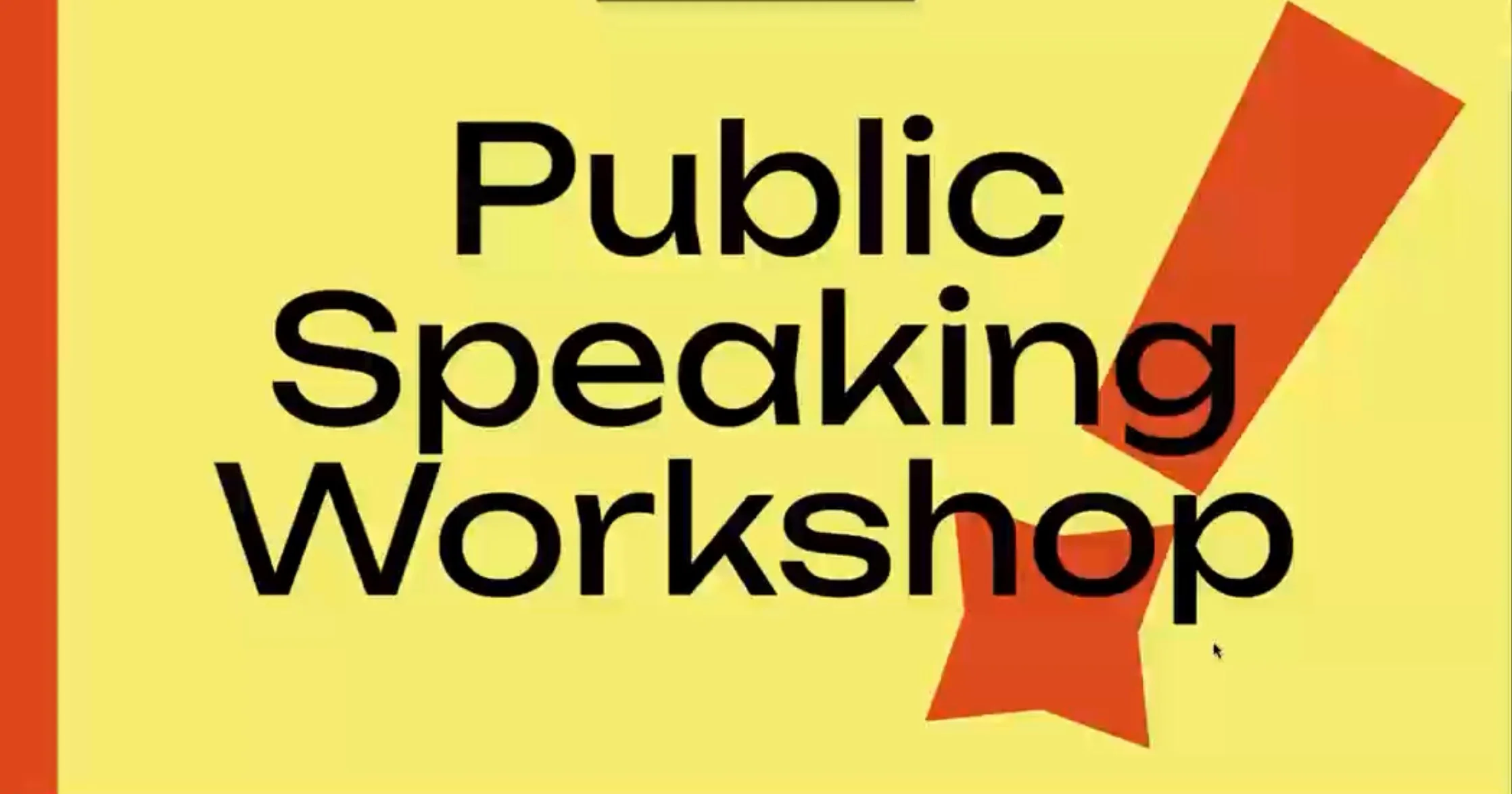 Session 1 (Introduction) - Public Speaking Course