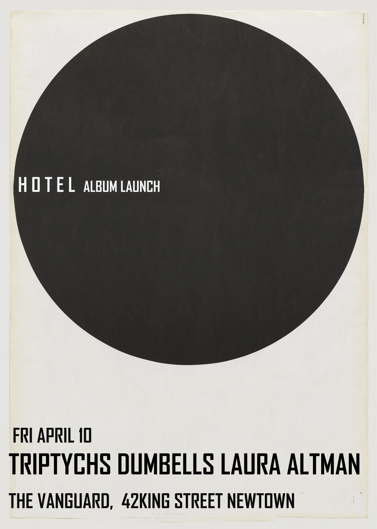 Hotel Album Launch (Laura Altman solo support)