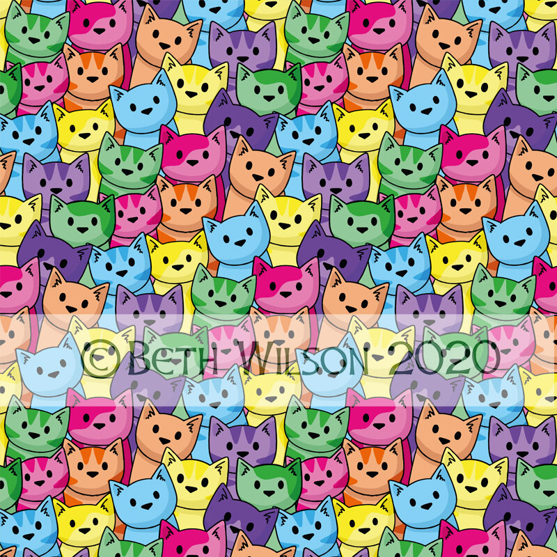 clowder of cats pattern rainbow.jpeg