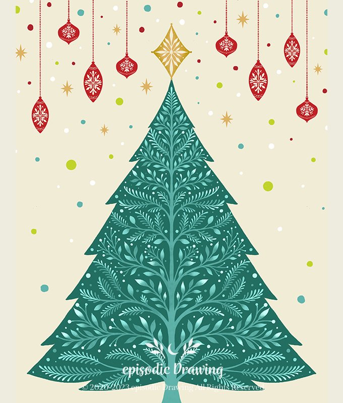 Christmas Night Tree-Vintage