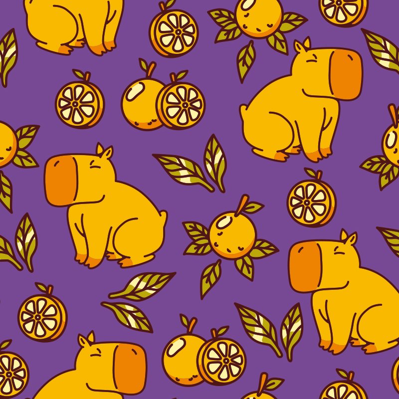 Capybara-With-Oranges-Leaves-Purple.jpg