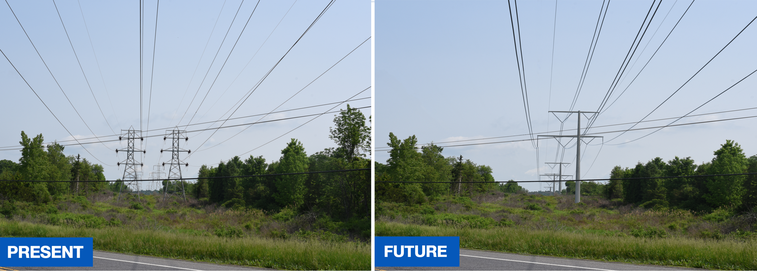 These photos represent what will take place on 0.9 miles of the Claverack route. For illustrative purposes only.
