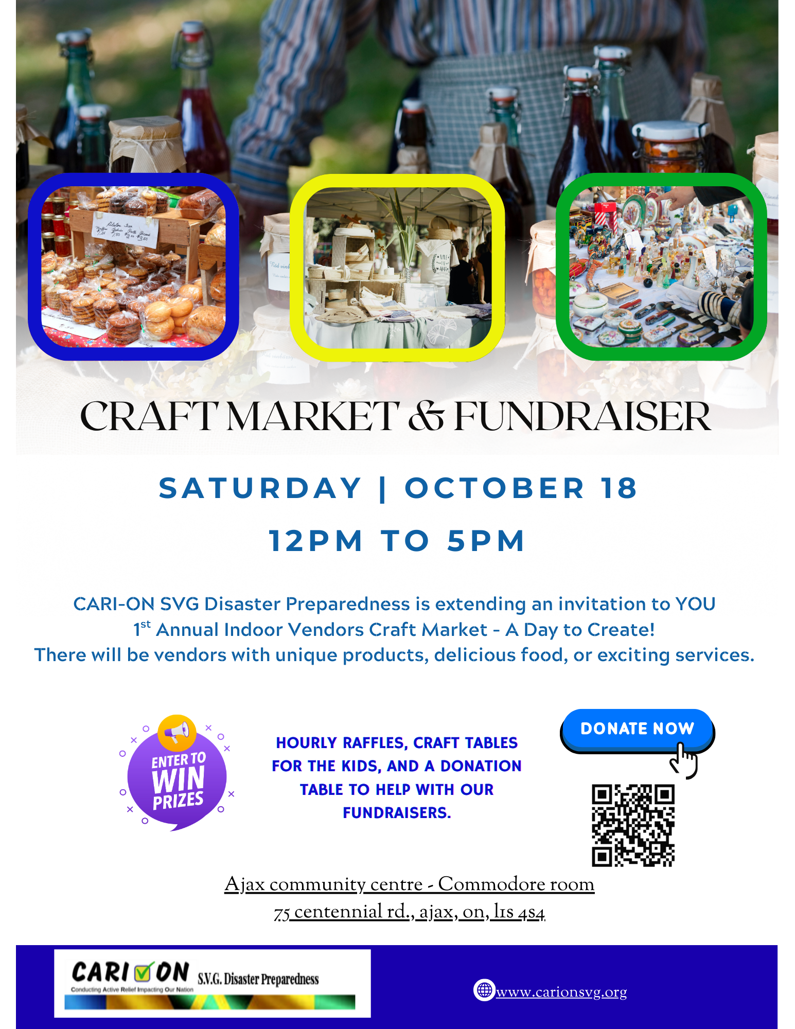CARI-ON SVG CRAFT & MARKET COMMUNITY EVENT - FUNDRAISER