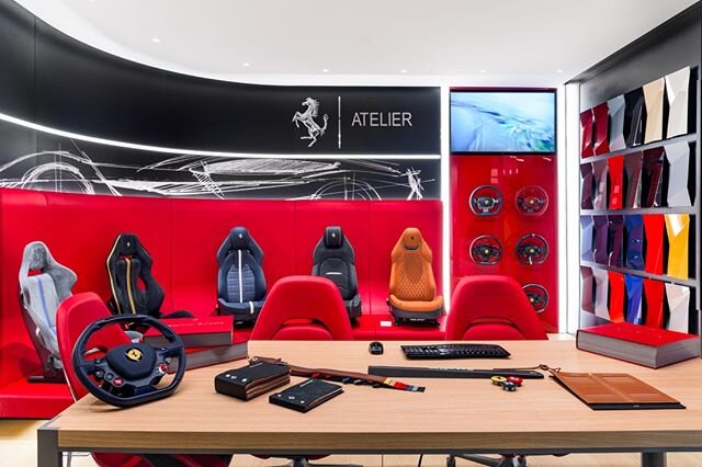 Step into our Atelier, where every element of the car's aesthetic is thoughtfully selected to create unique and harmonious designs. #Ferrari #FerrariNY