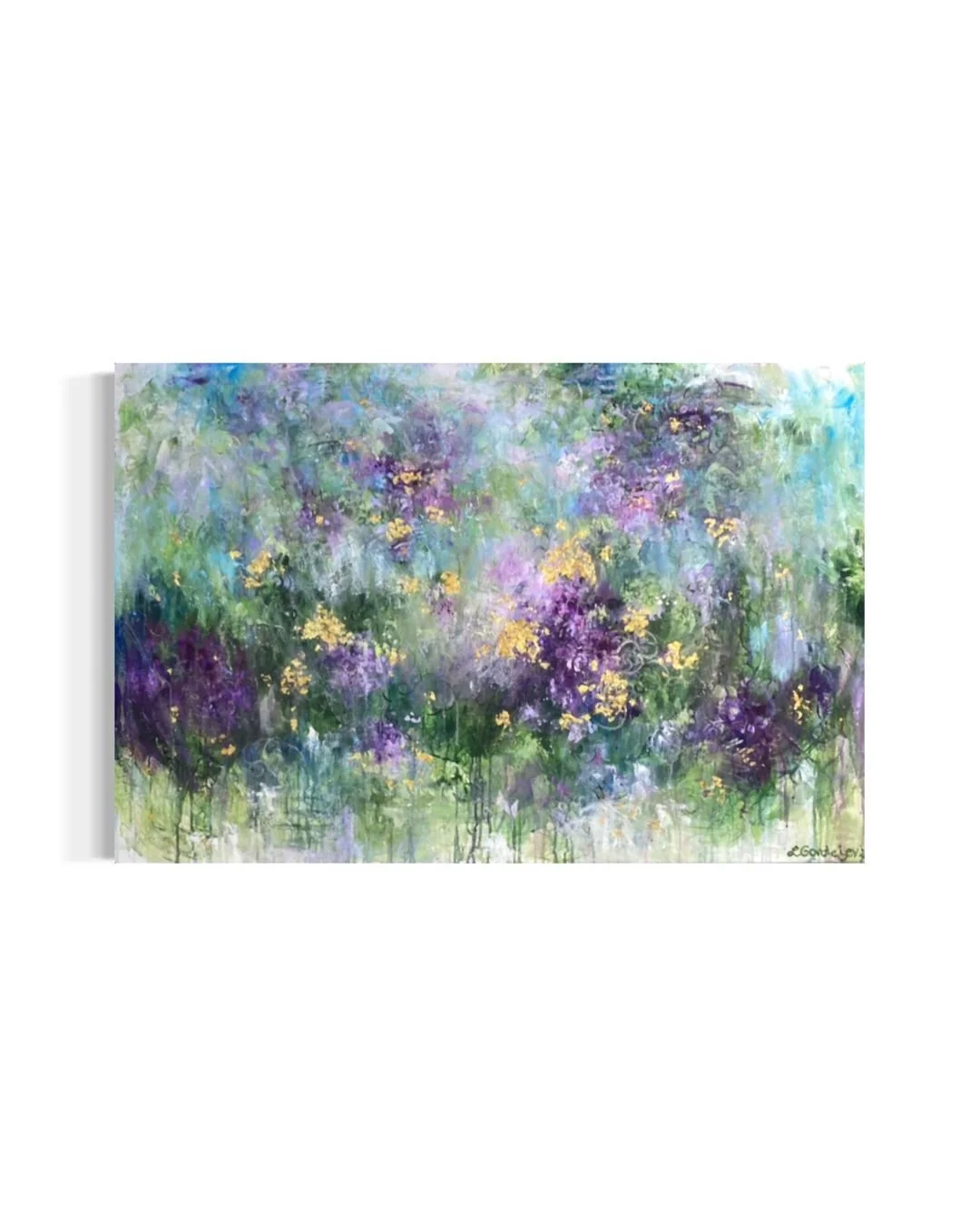 Harmony of Lilacs- an abstract original painting | 47x31"