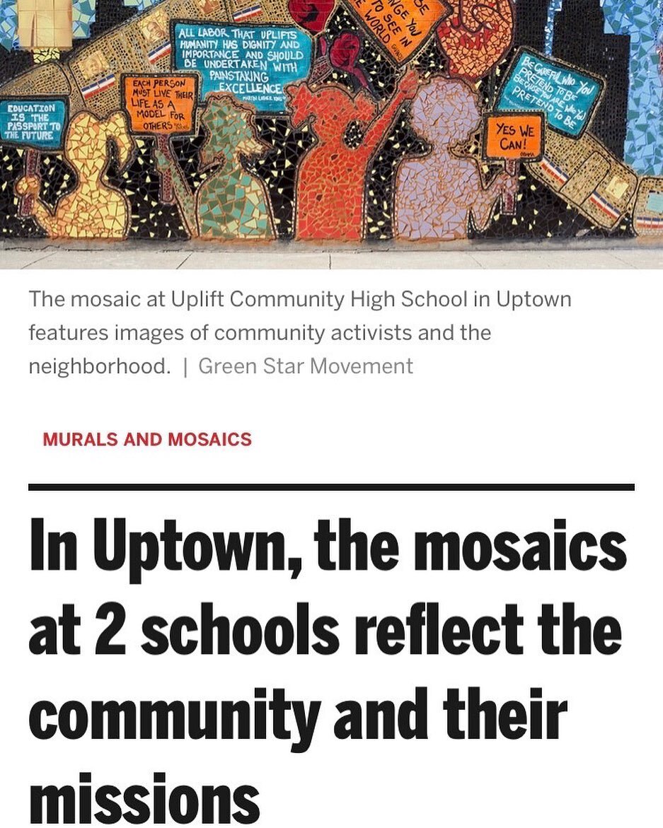 Two of our murals are showcased in the @chicagosuntimes article about murals and mosaics! 
Our projects at Uplight Community High School and People&rsquo;s Music School beautify the Uptown neighborhood and embody important images and themes for commu