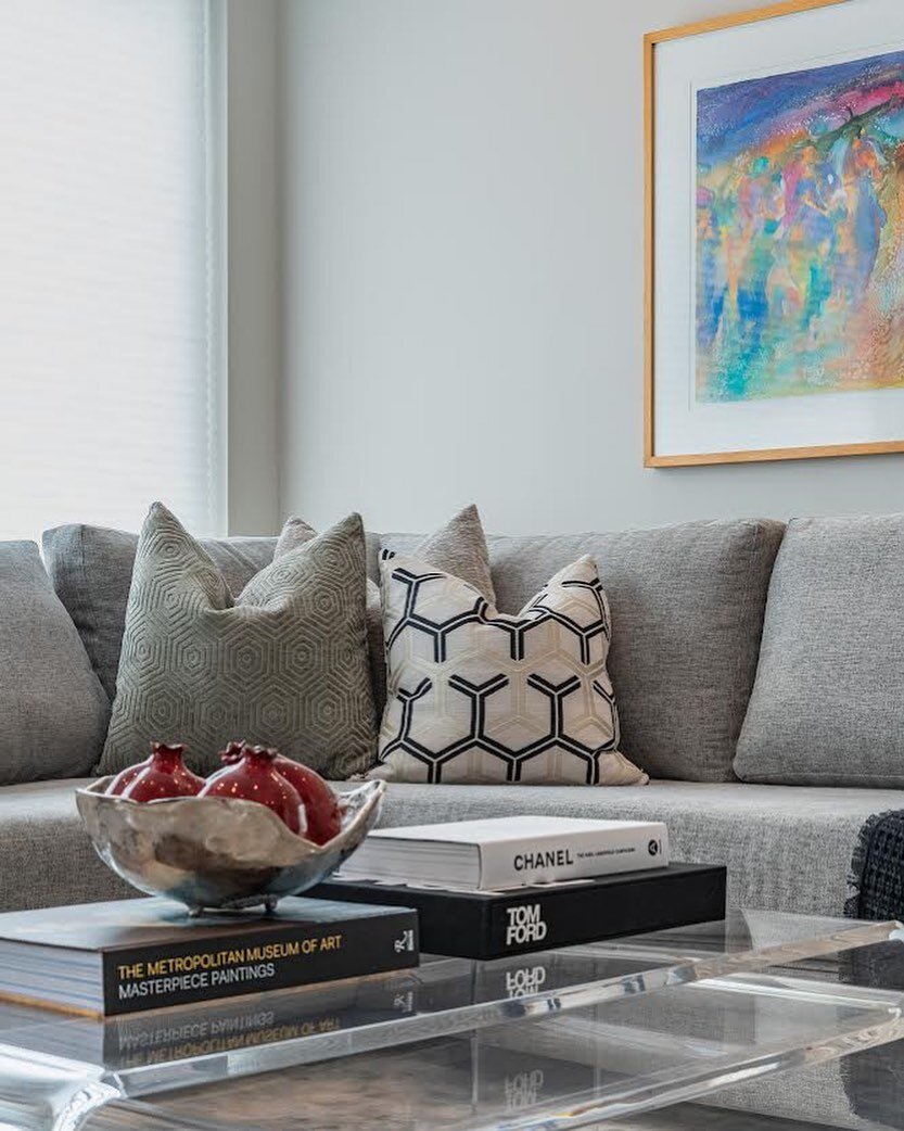 Loving this #detail shot.
&zwnj;
The marriage of contemporary and classic elements is executed with finesse in our clients&rsquo; den. The sofa boasts clean lines, low-profile arms, and a neutral color palette that seamlessly integrates with the over