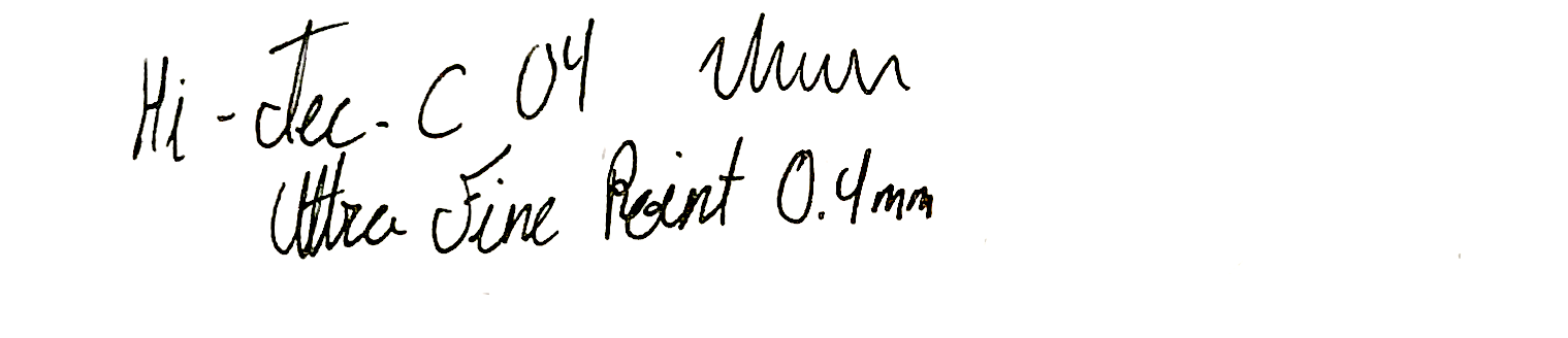 hi-tec-c 04 ultra fine point o.4mm