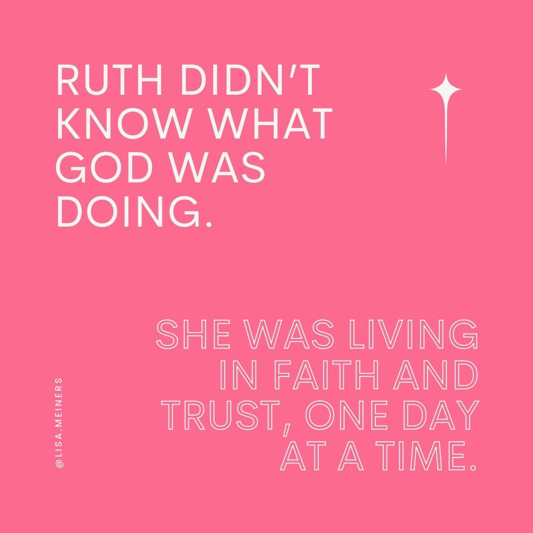 We have the benefit of the whole story laid out when we read scripture, but the ones who lived it didn't know how it would all turn out. 

They just lived - in faith and trust - one day at a time and so must we!

#thepoweroftheinvite #ruth