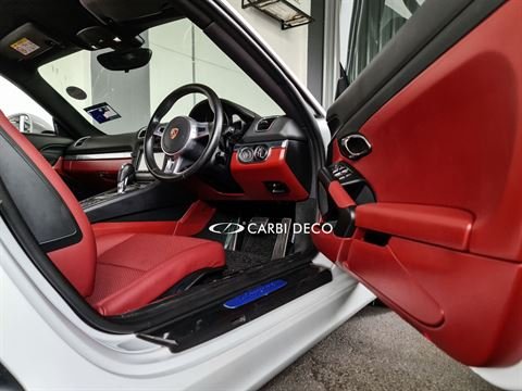 Cayman 718 Black to Maroon Leather Seats Interior Conversion