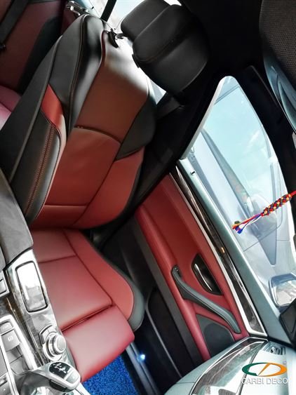 523i (F10) Leather Seats Custom Design Maroon Black