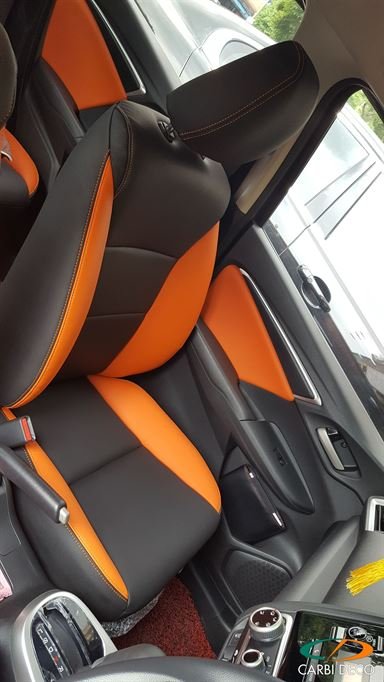 Honda Jazz Leather Seats Orange Black 2014