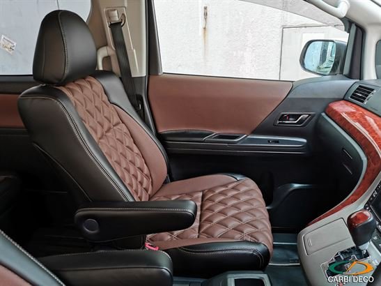 Toyota Vellfire Leather Seats ANH20 Custom Design VIP Black Brown