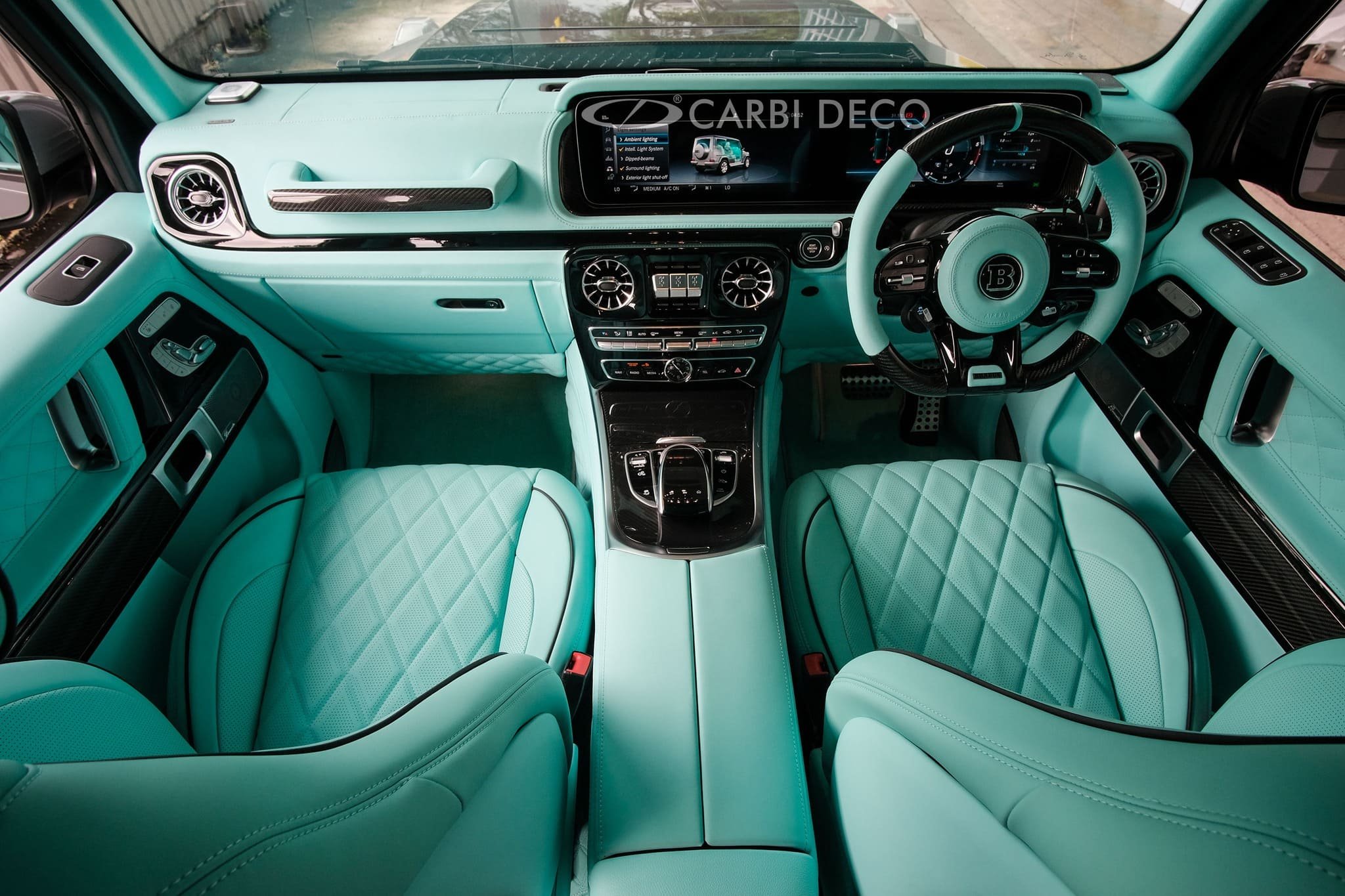 Mercedes Benz G63 AMG W464 Tiffany Blue Custom Interior — CARBI DECO