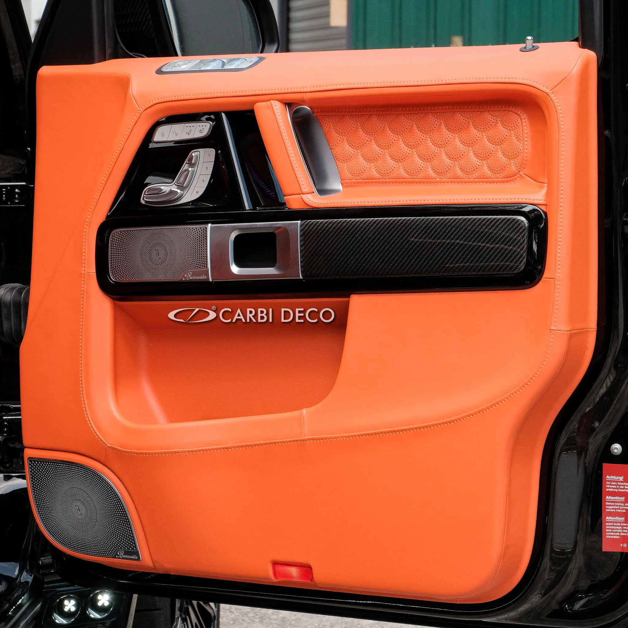 Mercedes Benz G63 Fully Custom Interior in H. Orange — CARBI DECO