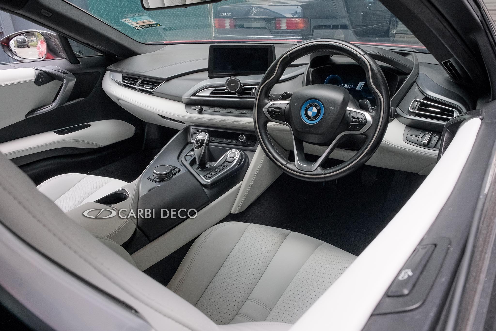 BMW i8 New Full Interior Leather in White — CARBI DECO