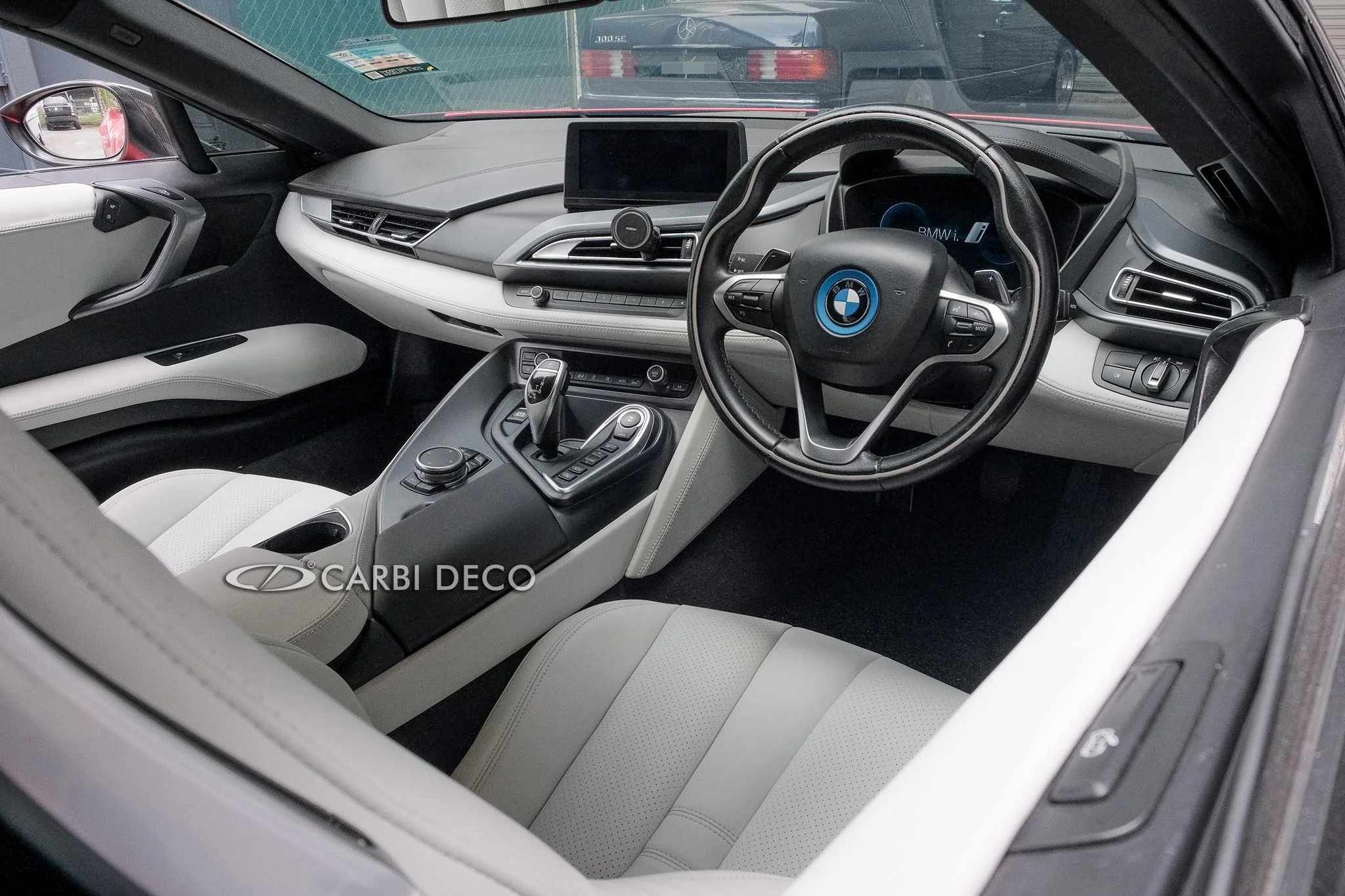 BMW i8 New Full Interior Leather in White — CARBI DECO