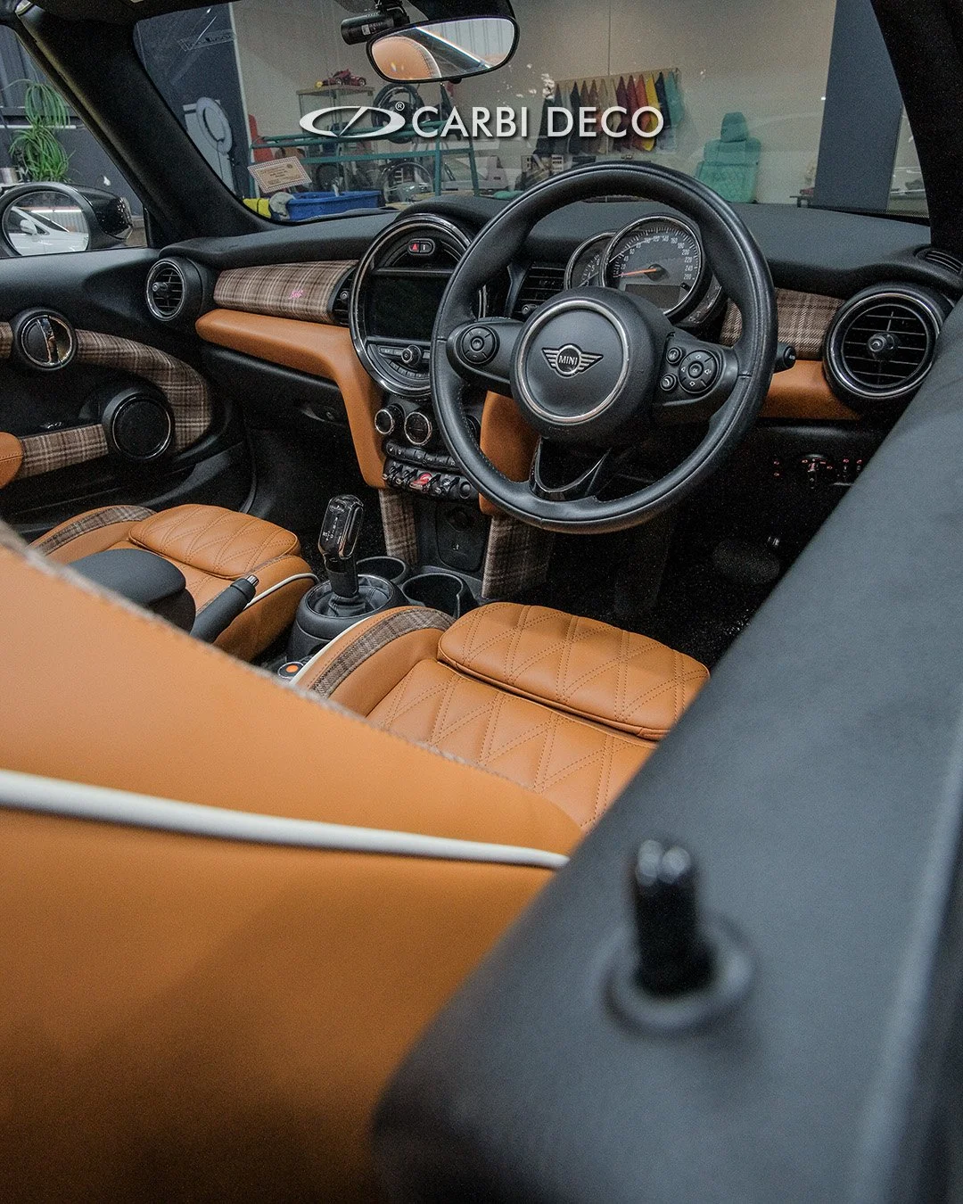 Mini Cooper Retro Vintage Custom Brown Interior (4).jpg
