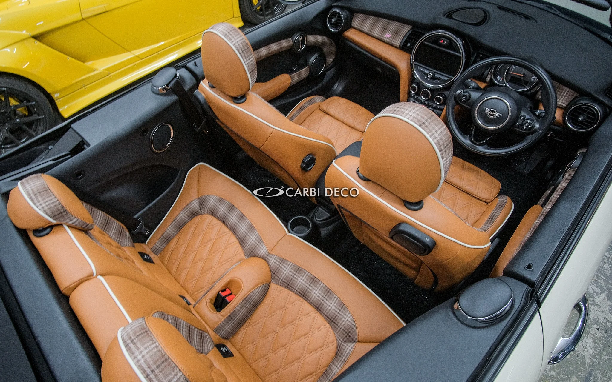Mini Cooper Retro Vintage Custom Brown Interior (12).jpg