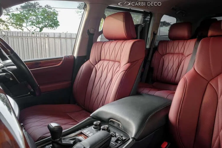 Lexus LX570 J200 Maroon Red Leather Seats Upholstery
