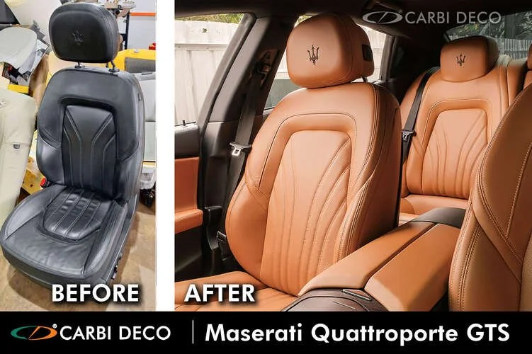 Maserati Quattroporte Custom Brown Interior Leather Seats with Dashboard and Door Panels Leather