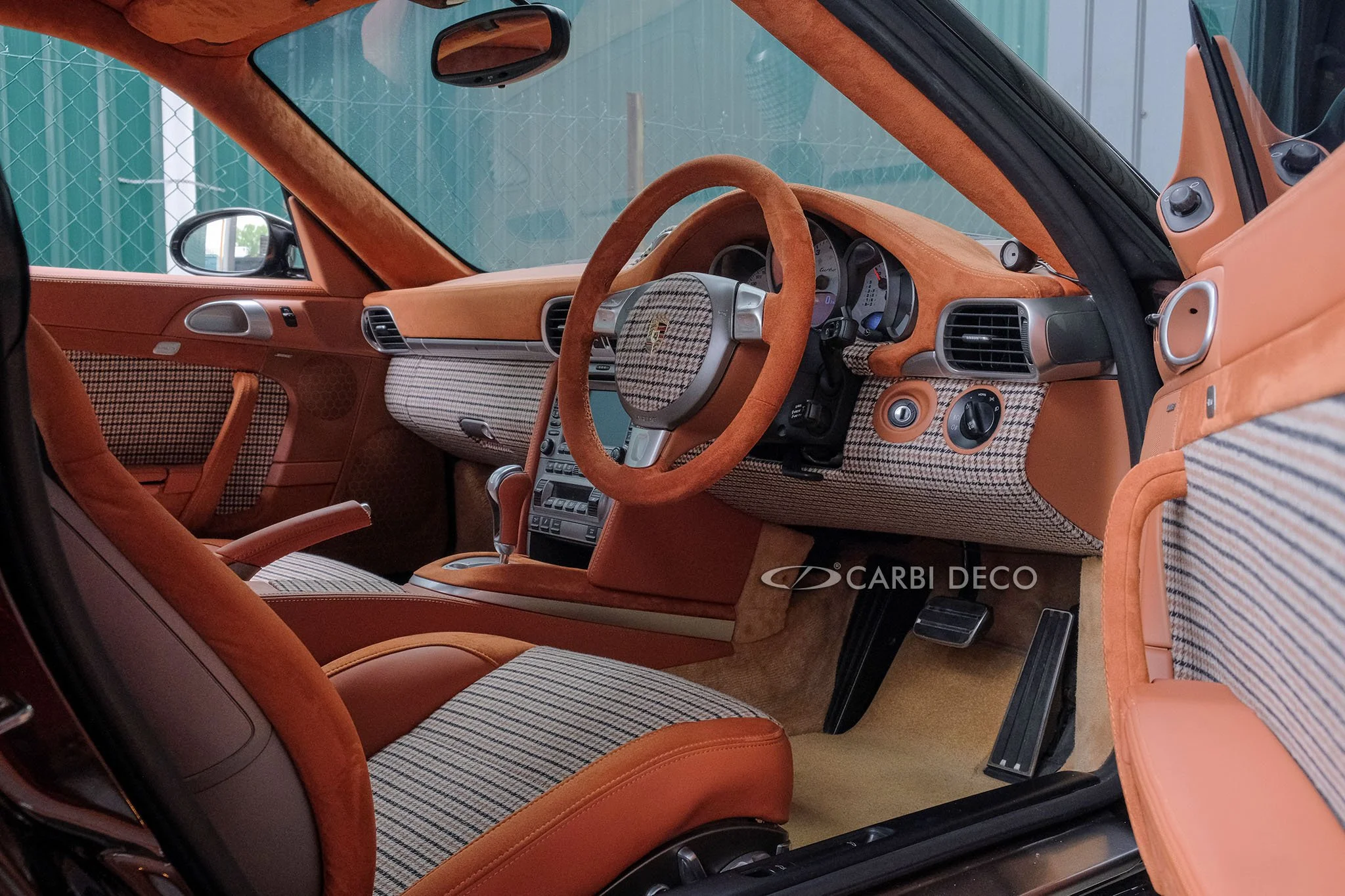 Porsche 911 997 Heritage Style Custom Brown Interior — CARBI DECO