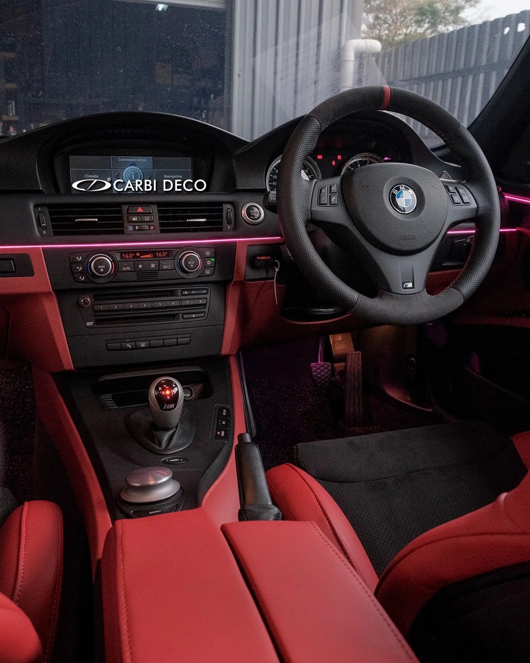 BMW E92 M3 Red Custom Interior Leather Seats with Recaro Seats (4).jpg