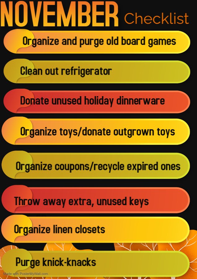 Pre-holiday checklist