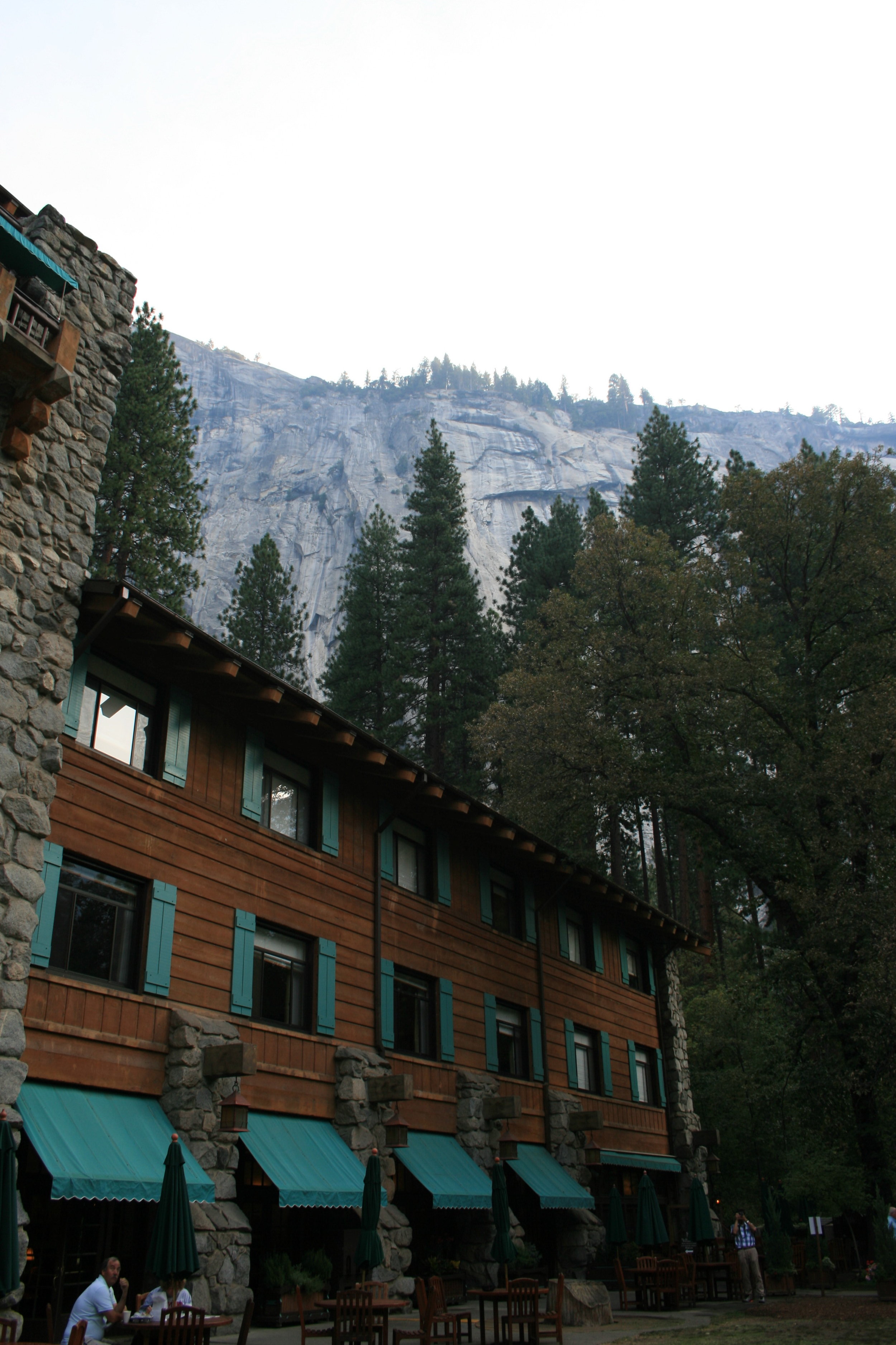 The Ahwahnee -- against the cliffs