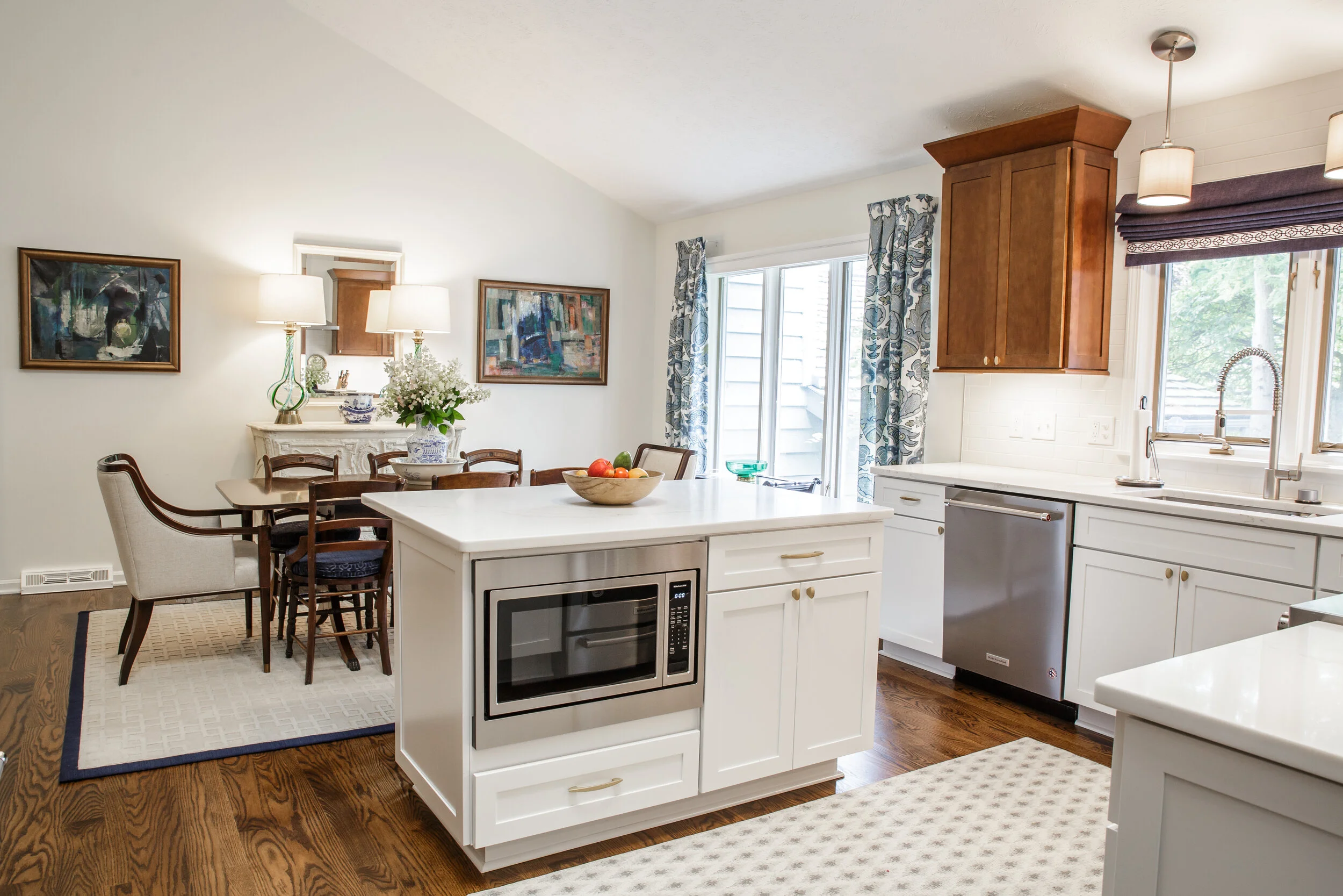 I so appreciated how our client was “all in” for selecting two different finishes to create an updated design in her cabinetry.