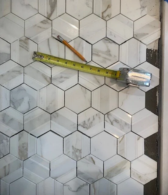 full picture of white hexagon tile