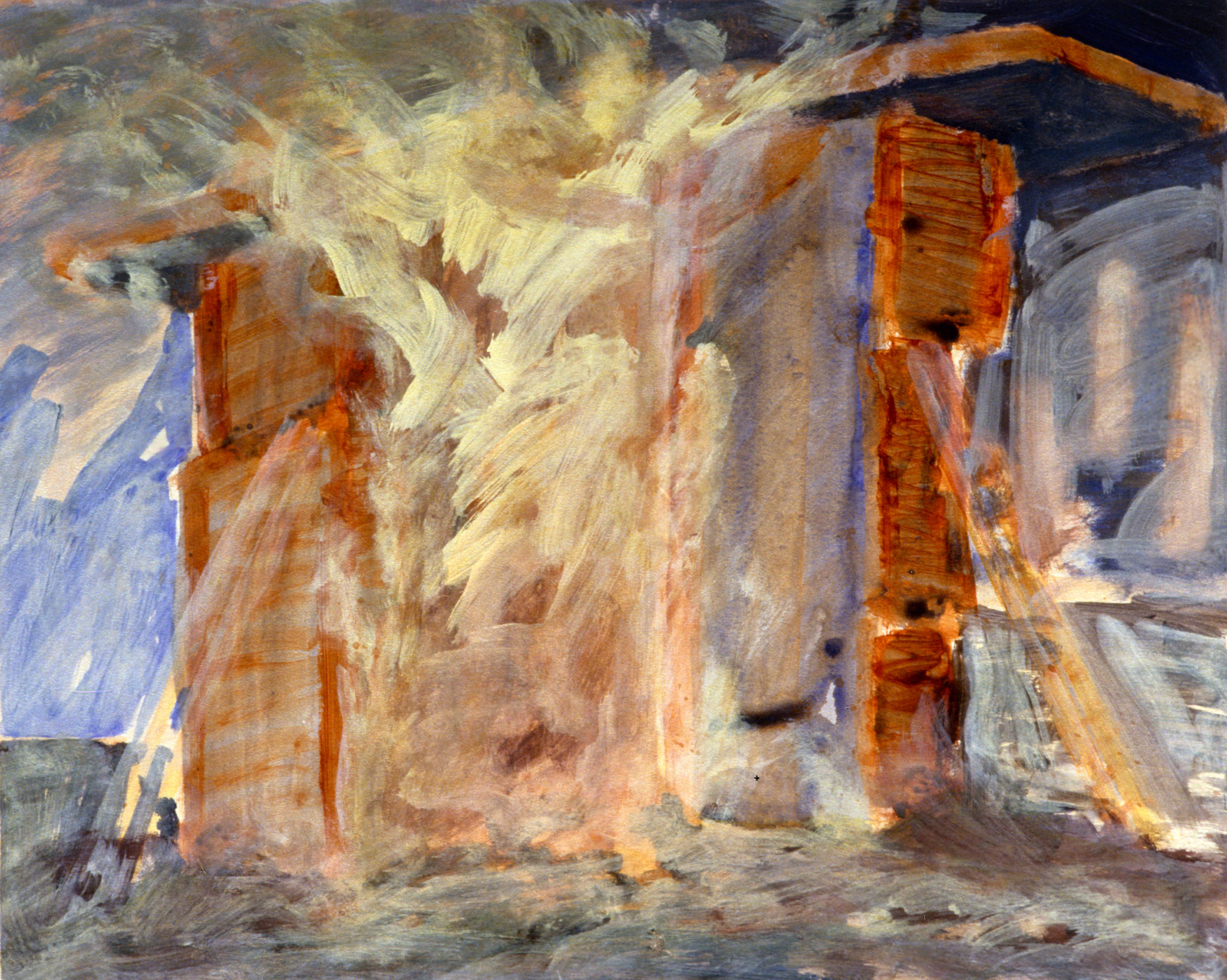  "Monument"  Oil on Rag Paper 90cm x 60cm   Guinness Hop Store  1989 